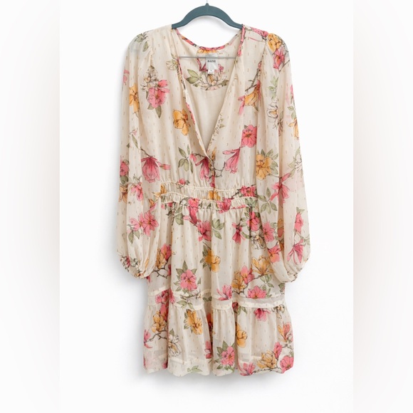 Anthropologie The Somerset by Maeve Mini Dress Long Sleeve XL Floral Dress Boho - Picture 2 of 14